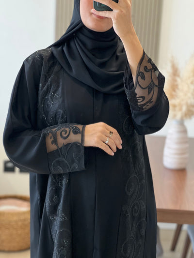 Abaya Dubai Organza noir