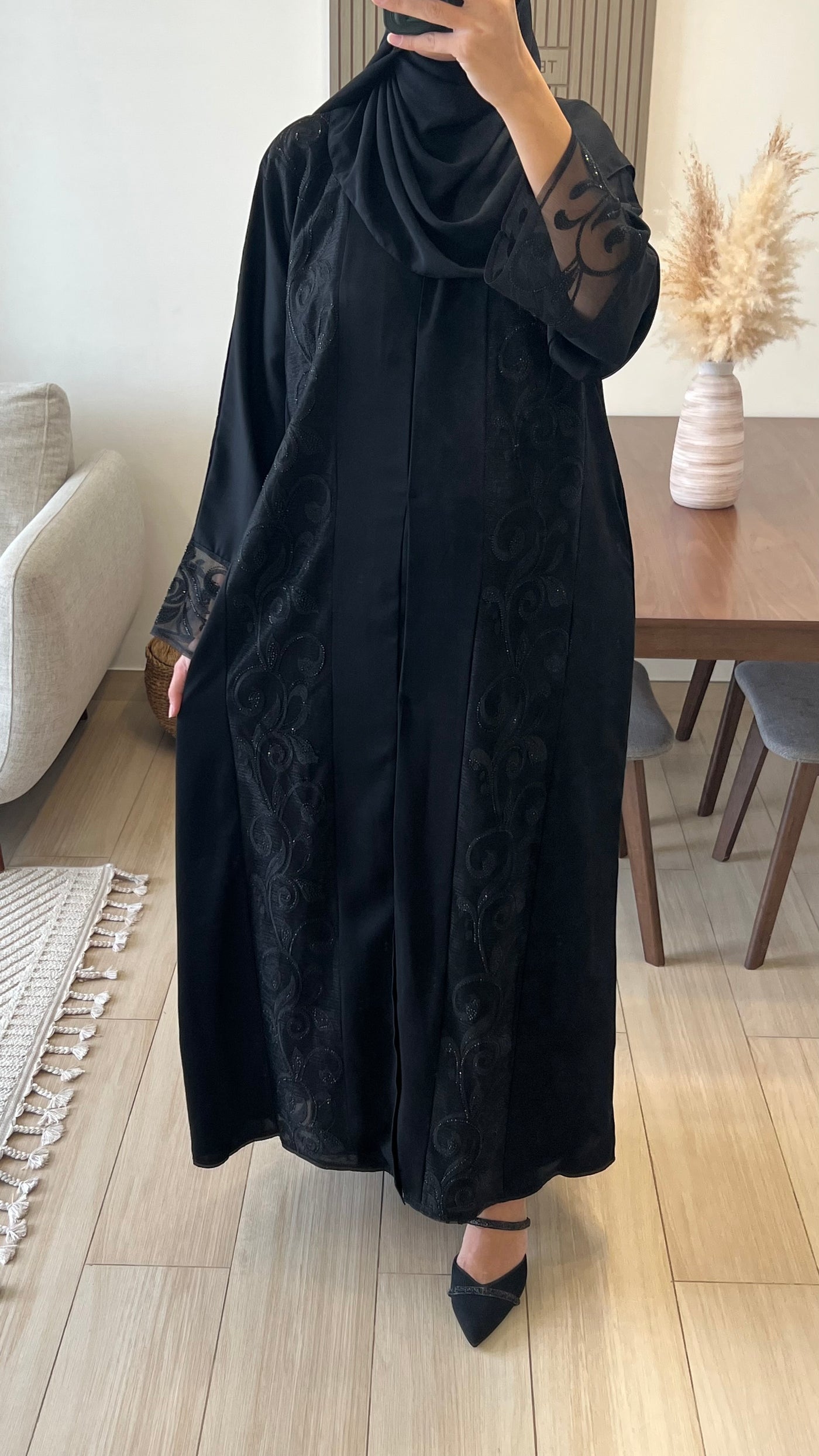 ABAYA Dubai Organza Noir