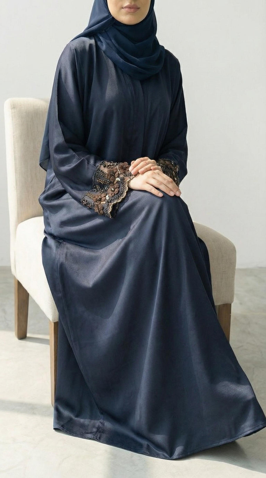 ABAYA Dubai N002 Noir & Marron