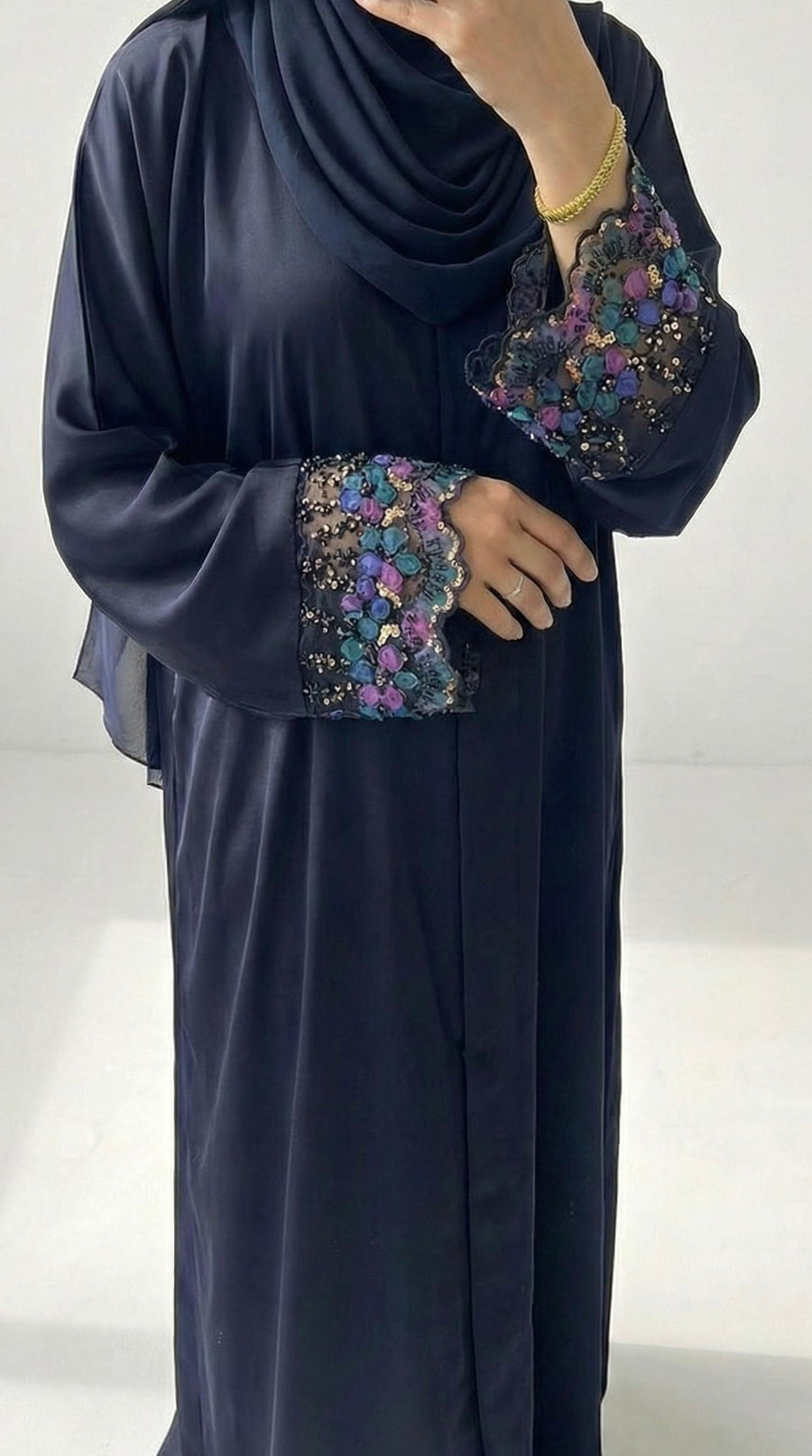 ABAYA Dubai N002 Noir & Bleu