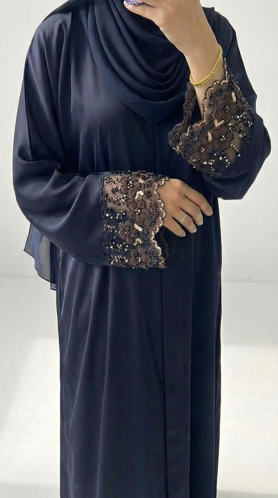 ABAYA Dubai N002 Noir & Marron