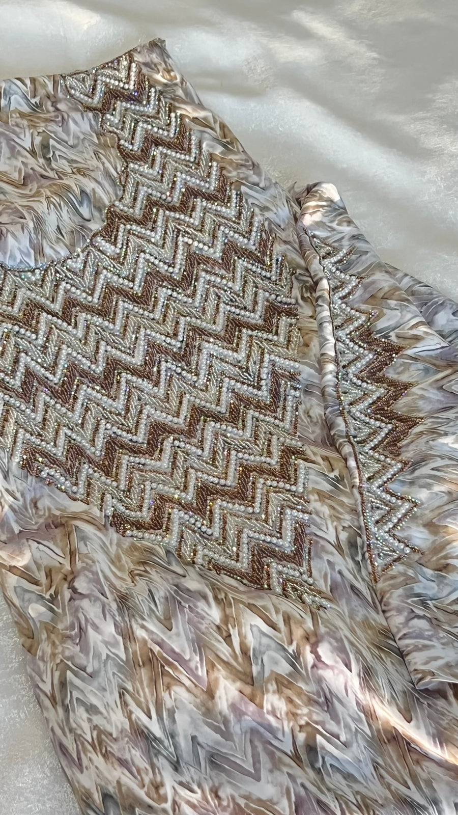 MAKHAWER Luxury perlé Vert&violet (Non cousu)