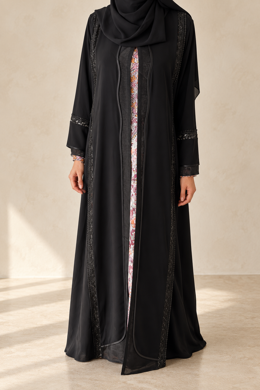 ABAYA Dubai Lynah noire PU T.56