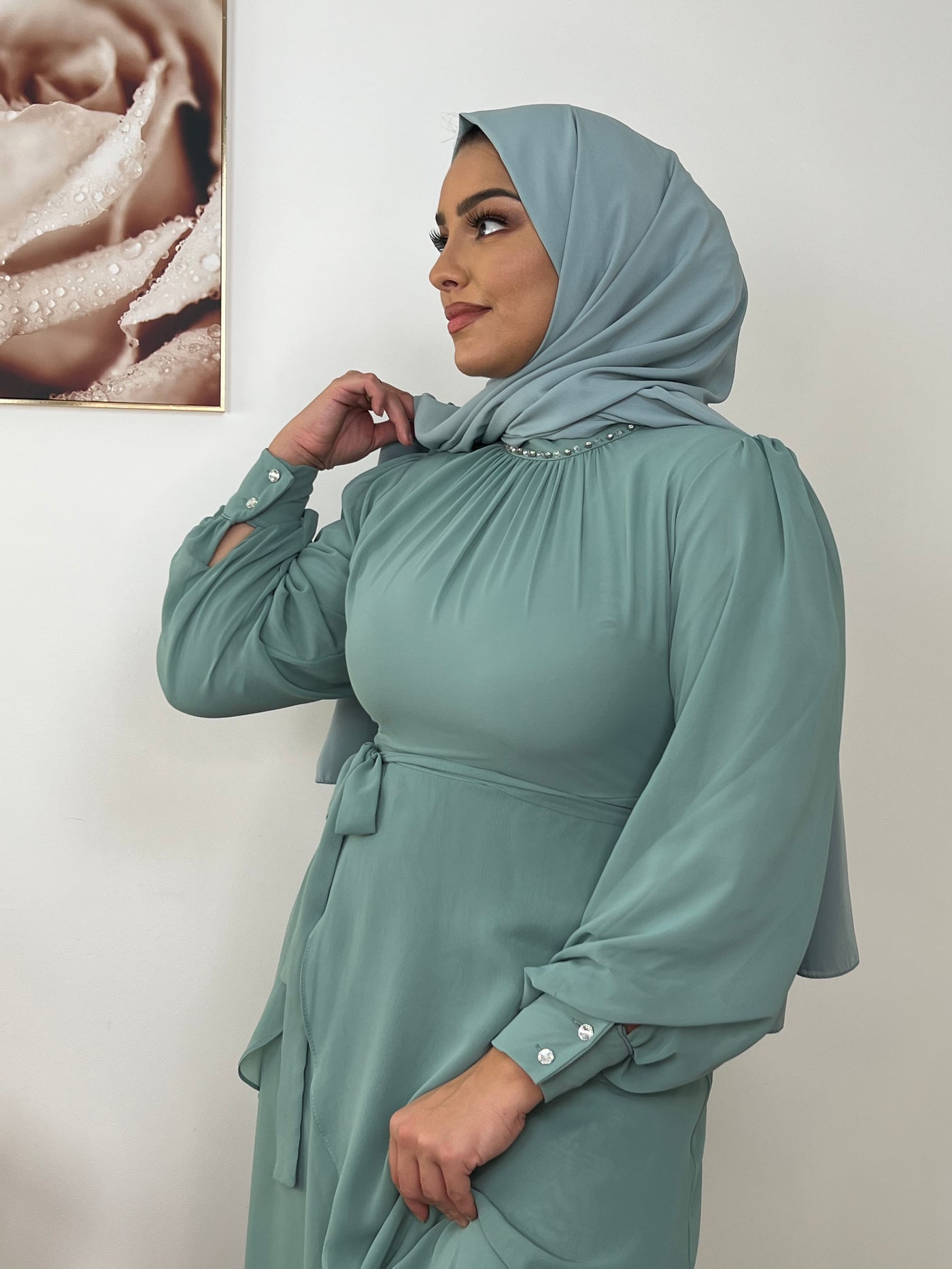 Robe longue soirée / Vert d’eau
