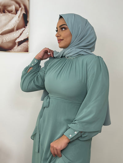 Robe longue soirée / Vert d’eau