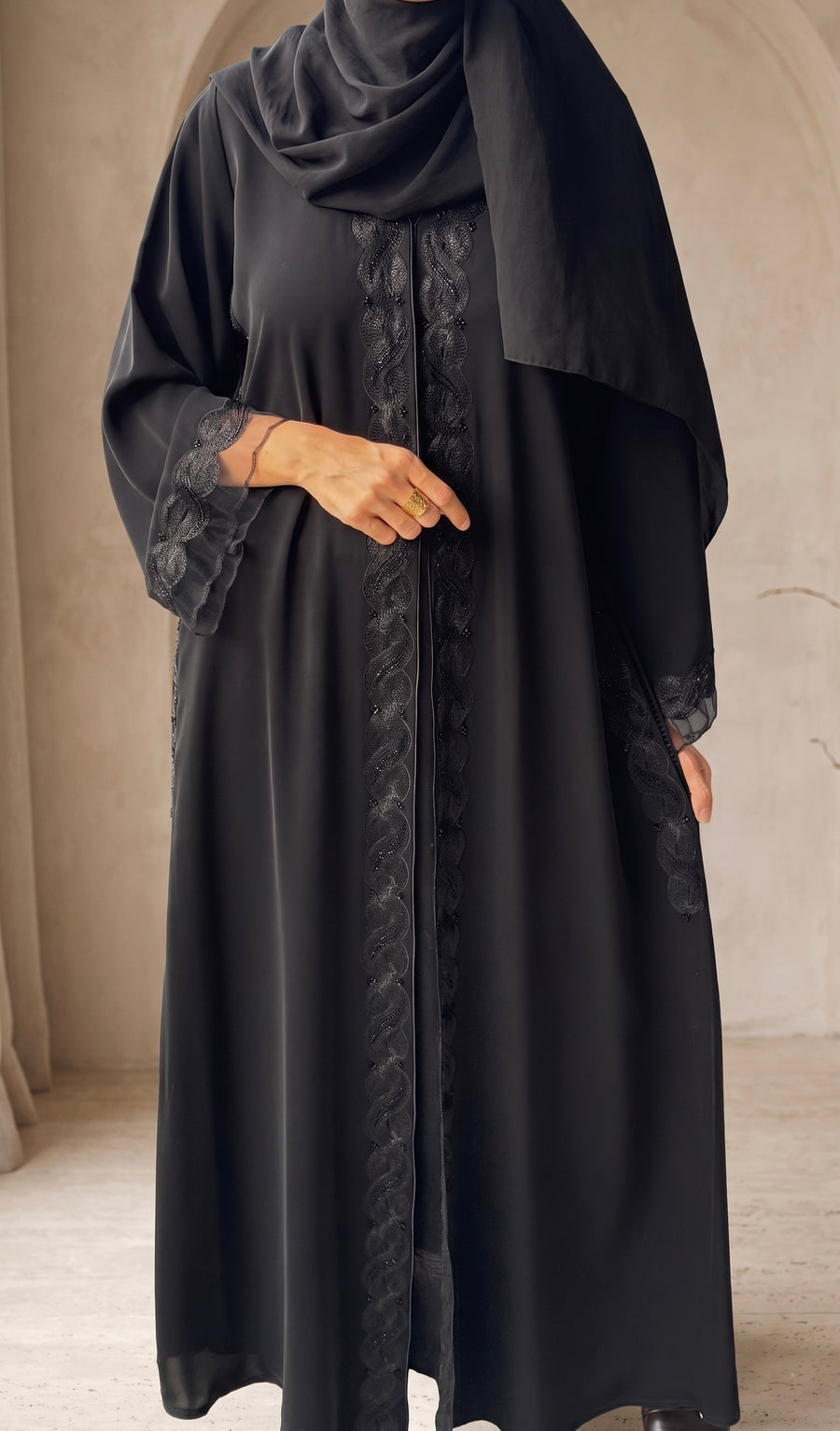 ABAYA Dubai Layane noire PU T.58