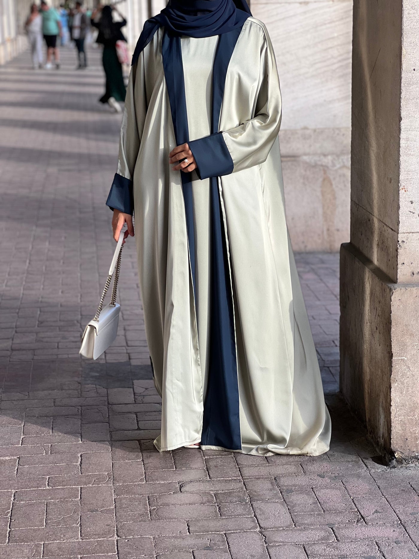 ABAYA KIMONO Seule & Voile - Vert & bleu