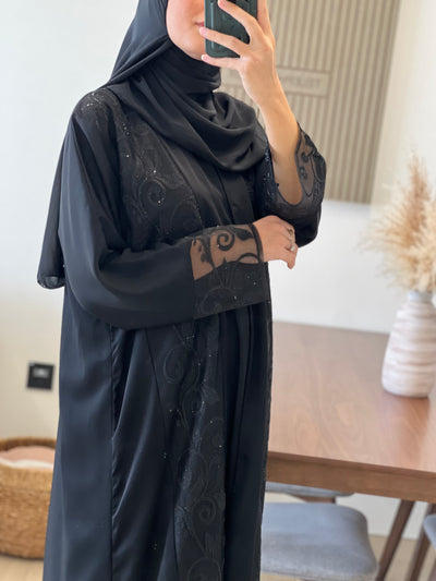 ABAYA Dubai Organza Noir