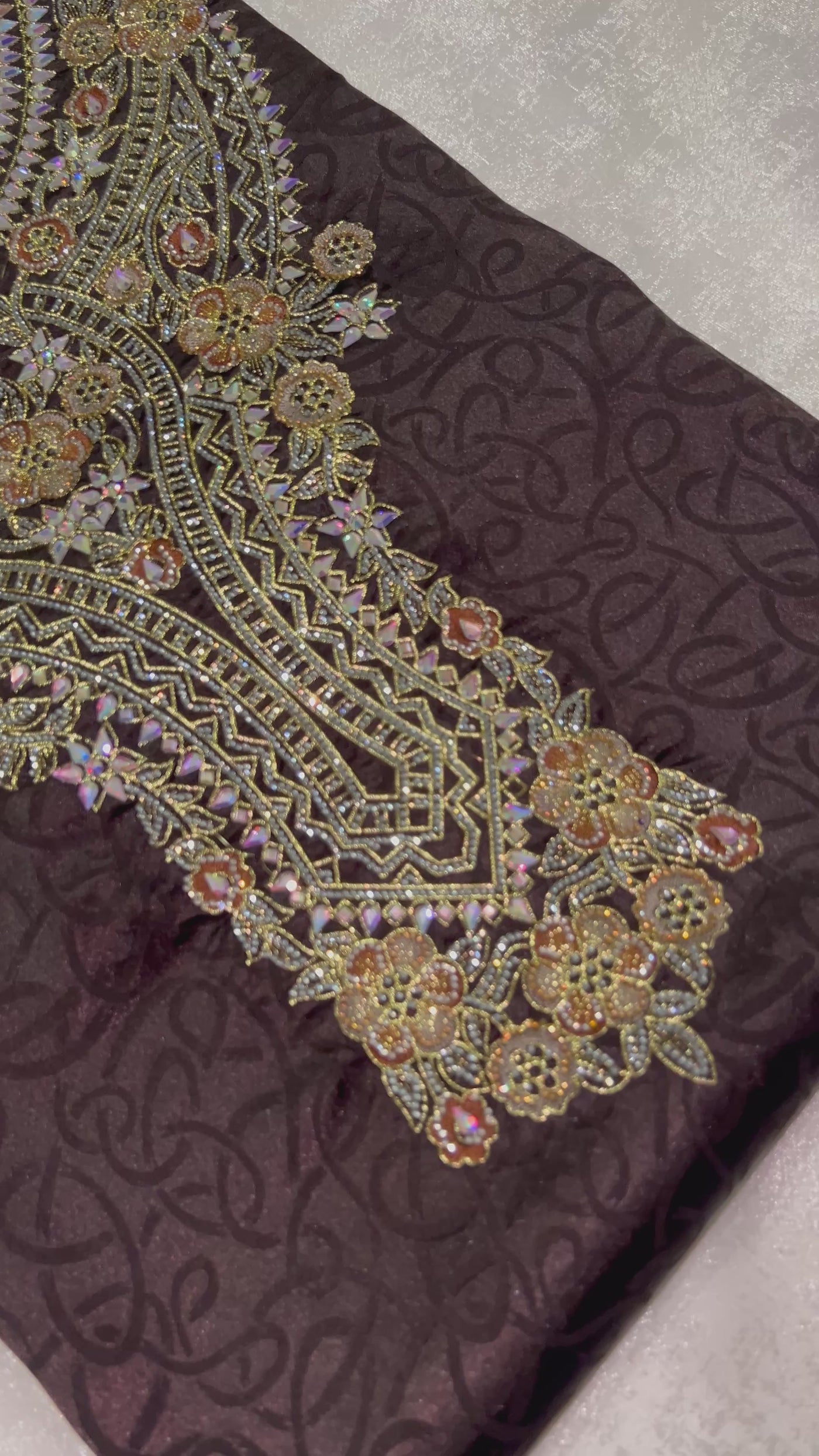 MAKHAWER Luxury Jacquard Marron chocolat